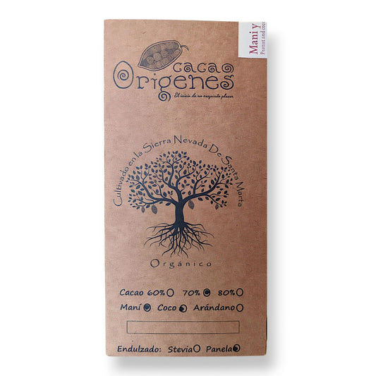 Schokoladentafel 70% 80 g Erdnuss Kokos